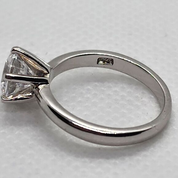 Sterling Silver Cubic Zirconia Solitaire Ring (4.75) - Picture 6 of 7